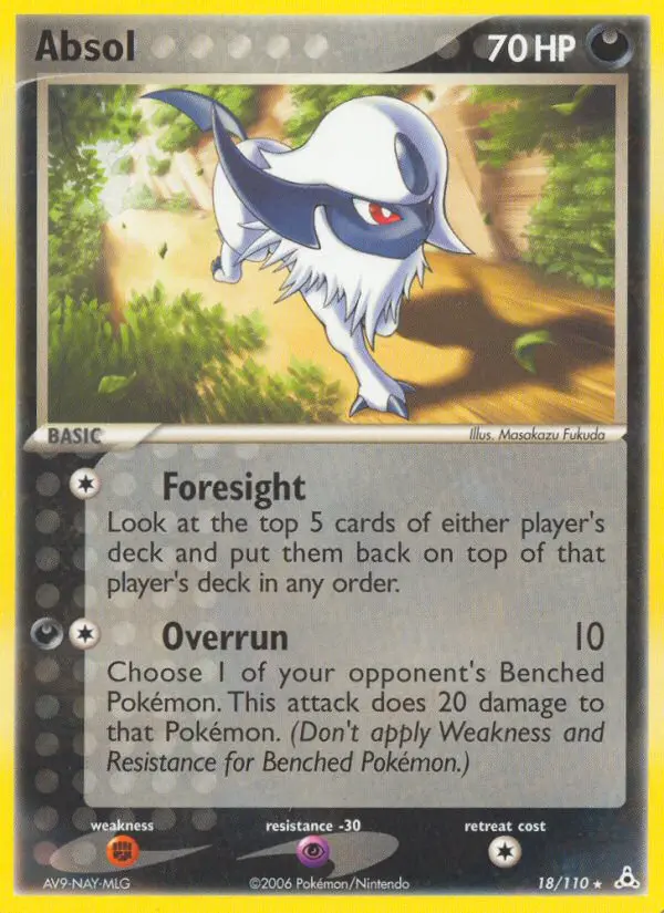 Absol Rare Pokemon card #18 from Holon Phantoms