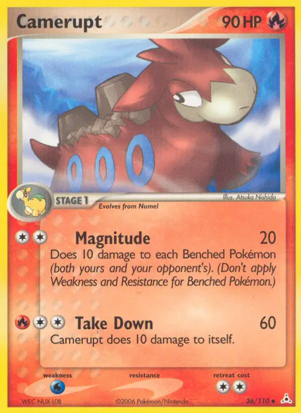 Camerupt Uncommon Pokemon card #36 from Holon Phantoms