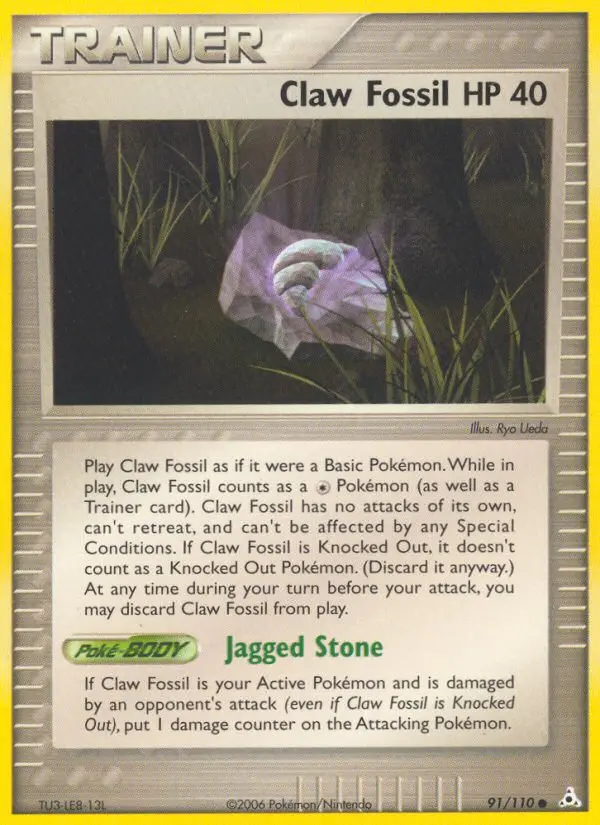Claw Fossil Common Pokemon card #91 from Holon Phantoms