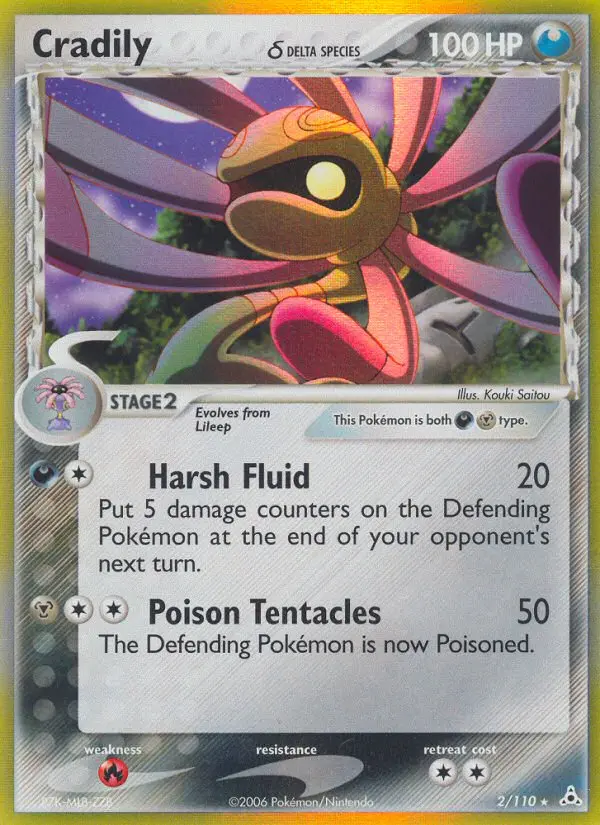 Cradily δ Rare Pokemon card #2 from Holon Phantoms