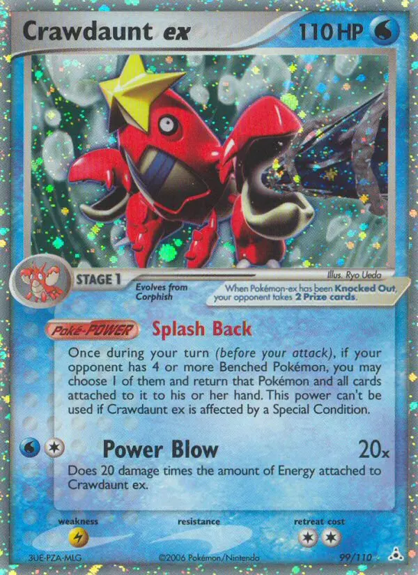 Crawdaunt ex Rare Pokemon card #99 from Holon Phantoms