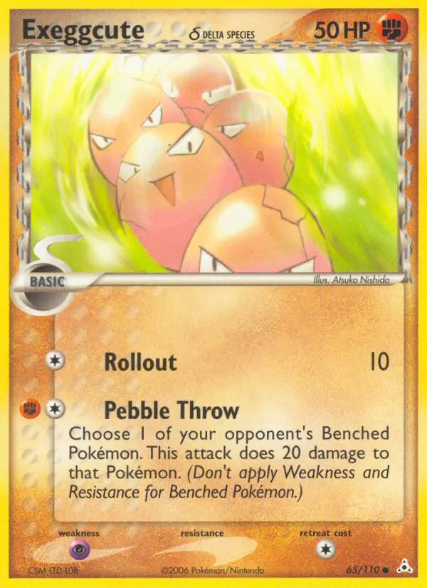 Exeggcute δ Common Pokemon card #65 from Holon Phantoms
