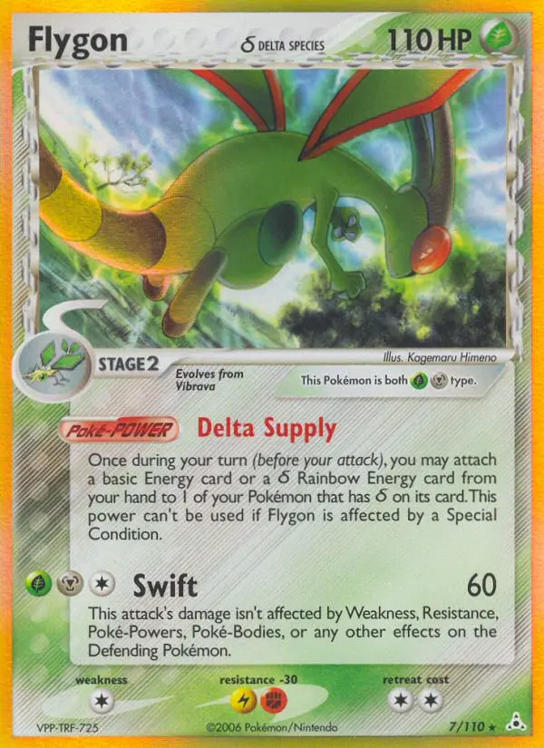 Flygon δ Rare Pokemon card #7 from Holon Phantoms