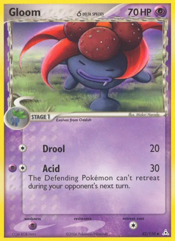 Gloom δ Uncommon Pokemon card #42 from Holon Phantoms