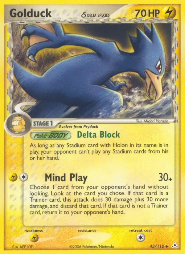 Golduck δ Uncommon Pokemon card #43 from Holon Phantoms