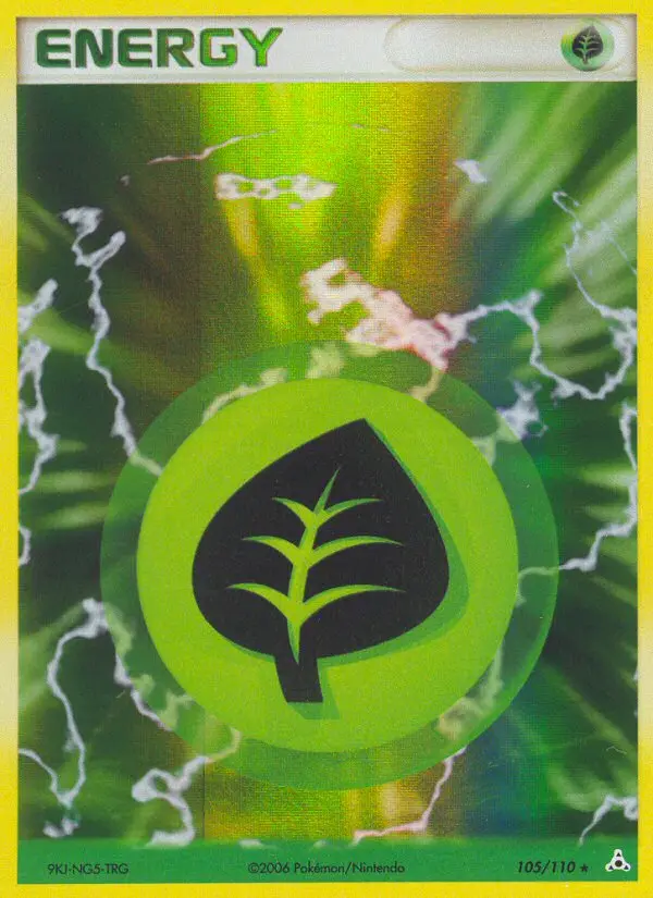 Grass Energy Rare Pokemon card #105 from Holon Phantoms