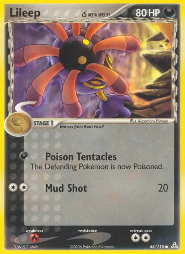 Lileep δ Common Pokemon card #68 from Holon Phantoms