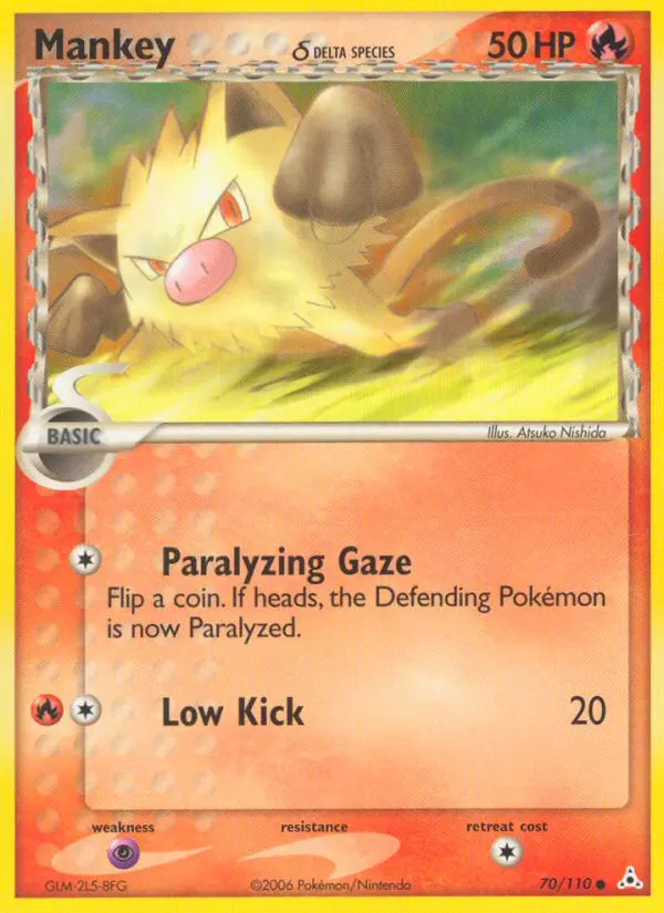 Mankey δ Common Pokemon card #70 from Holon Phantoms