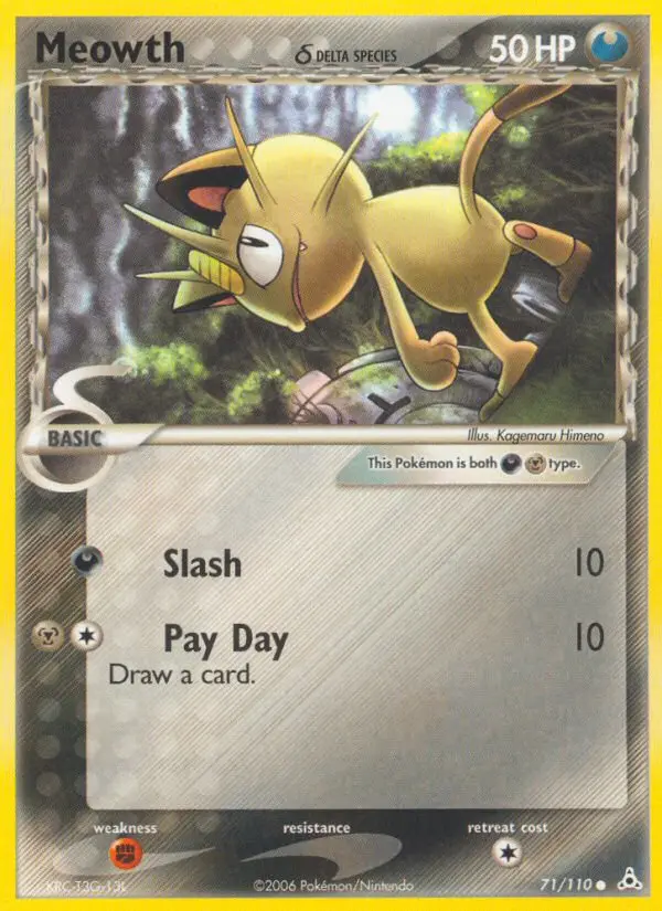 Meowth δ Common Pokemon card #71 from Holon Phantoms