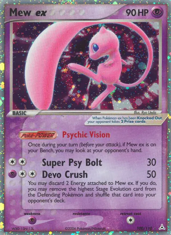 Mew ex Rare Pokemon card #100 from Holon Phantoms