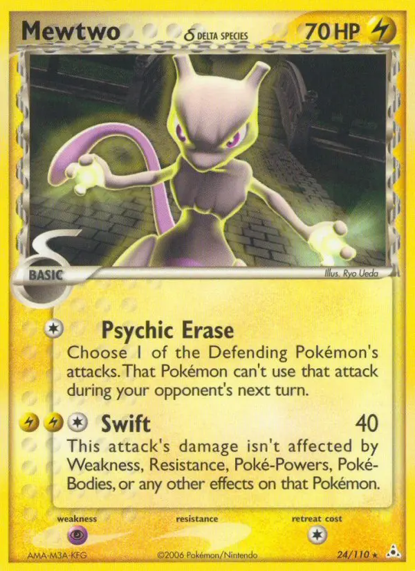 Mewtwo δ Rare Pokemon card #24 from Holon Phantoms