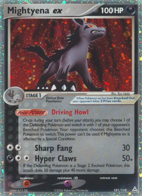 Mightyena ex Rare Pokemon card #101 from Holon Phantoms