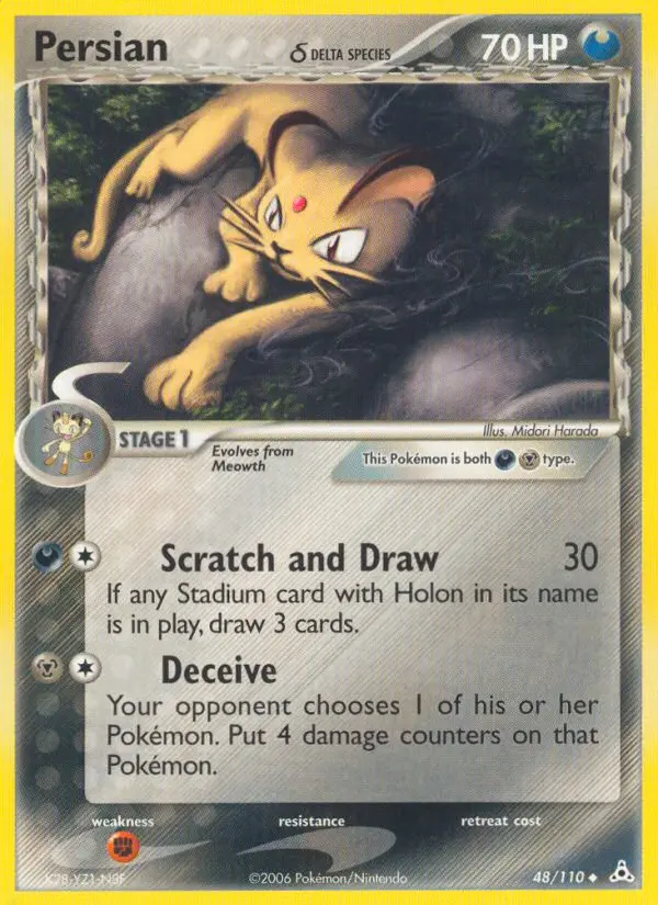 Persian δ Uncommon Pokemon card #48 from Holon Phantoms