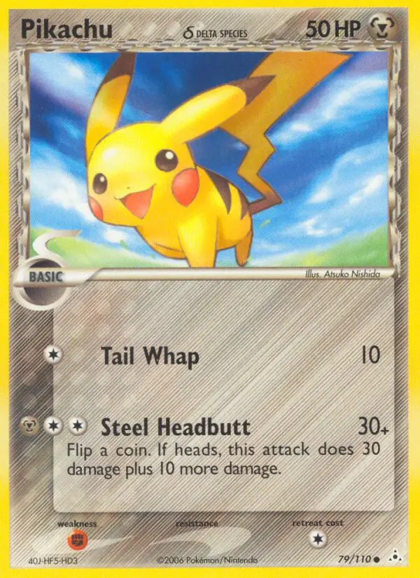 Pikachu δ Common Pokemon card #79 from Holon Phantoms