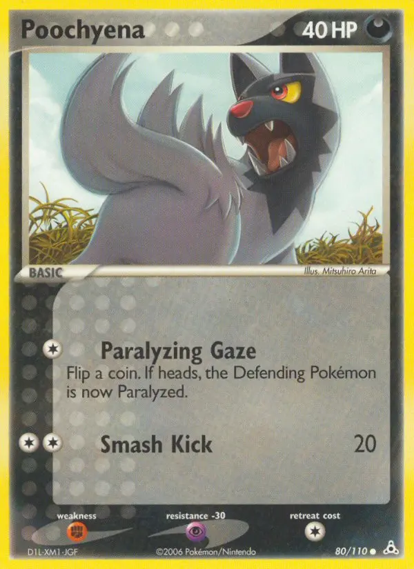 Poochyena Common Pokemon card #80 from Holon Phantoms