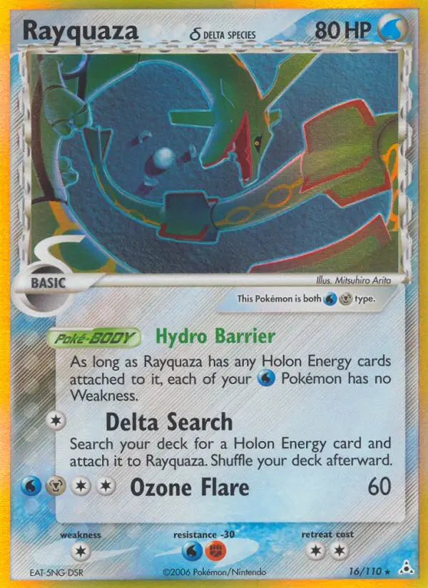 Rayquaza δ Rare Pokemon card #16 from Holon Phantoms