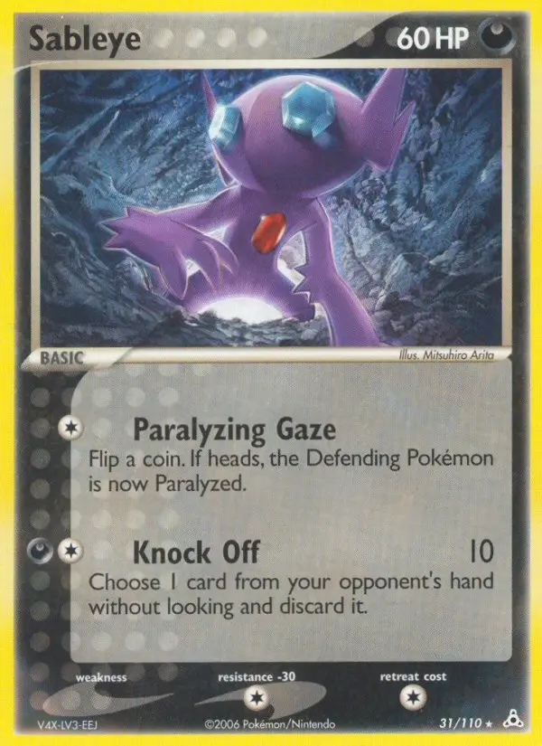 Sableye Rare Pokemon card #31 from Holon Phantoms