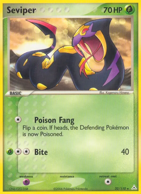 Seviper Rare Pokemon card #32 from Holon Phantoms