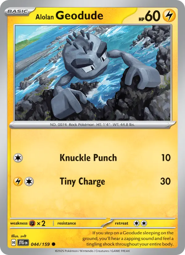 Alolan Geodude Common Pokemon card #044 from Journey Together