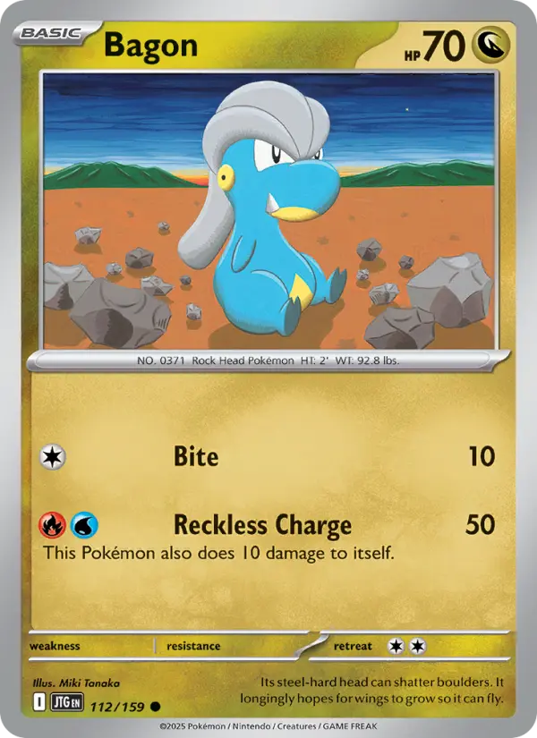 Bagon Pokemon card artwork