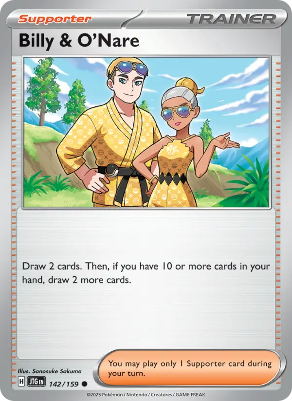 Billy & O'Nare Common Pokemon card #142 from Journey Together