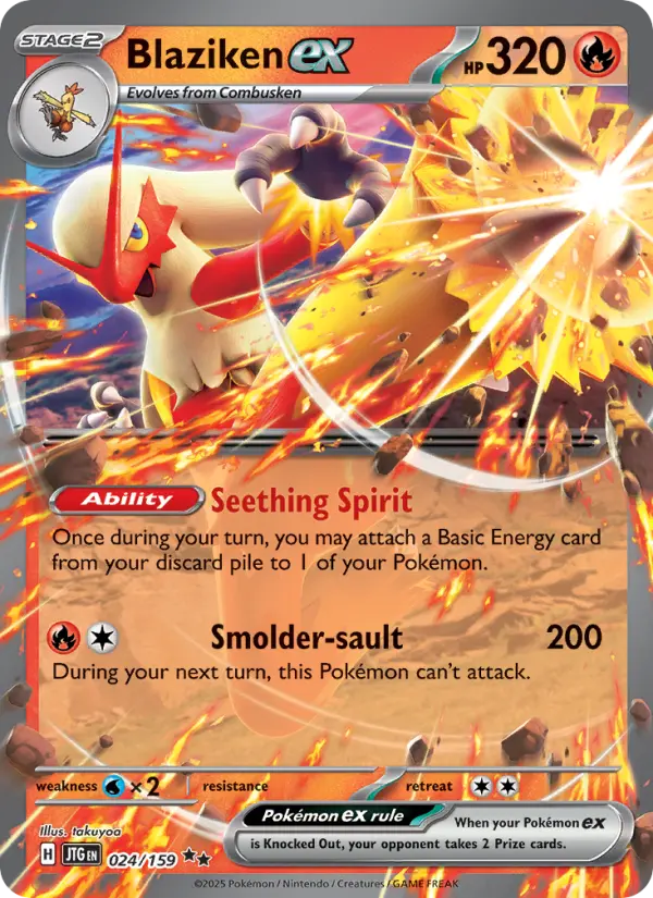 Blaziken ex Double rare Pokemon card #024 from Journey Together