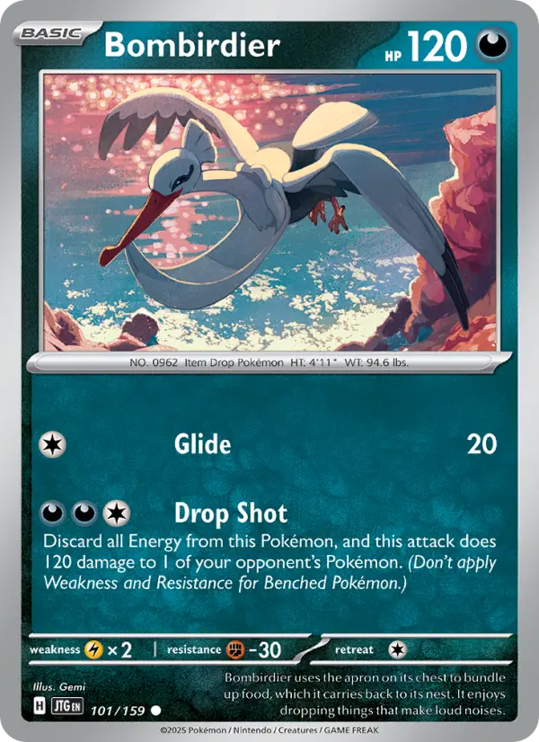 Bombirdier Pokemon card artwork