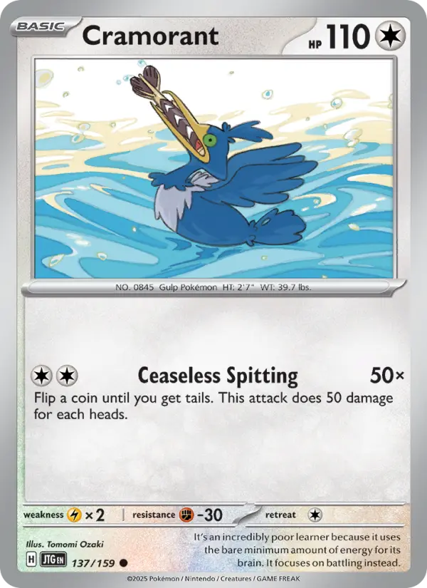Cramorant Pokemon card artwork