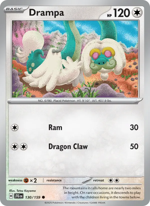 Drampa Pokemon card artwork