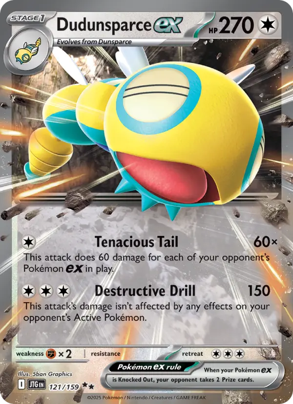 Dudunsparce Pokemon card artwork