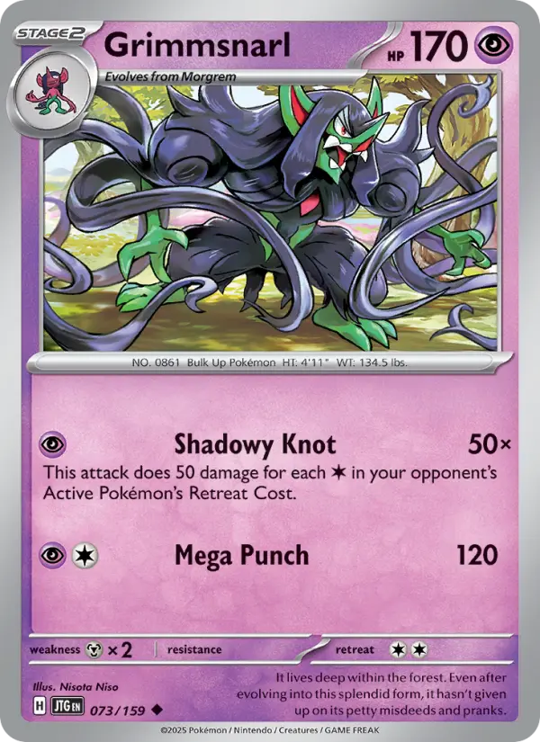 Grimmsnarl Uncommon Pokemon card #073 from Journey Together
