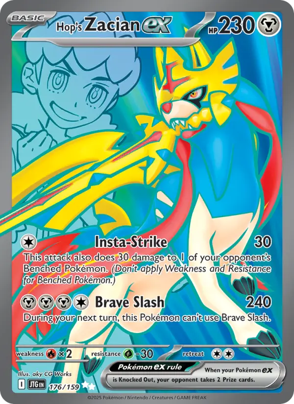 Hop's Zacian ex Ultra Rare Pokemon card #176 from Journey Together