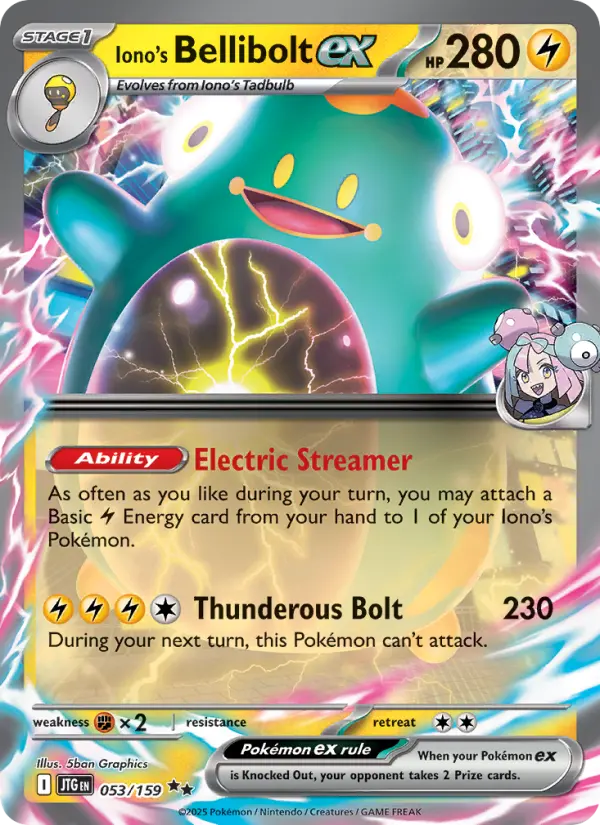 Iono's Bellibolt ex Double rare Pokemon card #053 from Journey Together