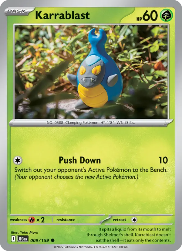 Karrablast Common Pokemon card #009 from Journey Together