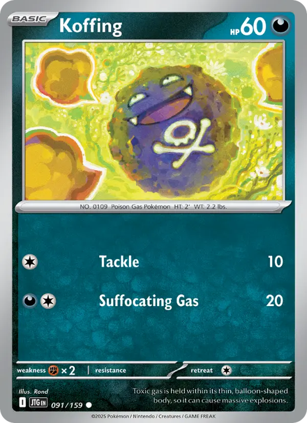Koffing Common Pokemon card #091 from Journey Together