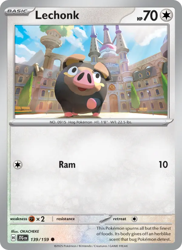 Lechonk Common Pokemon card #139 from Journey Together