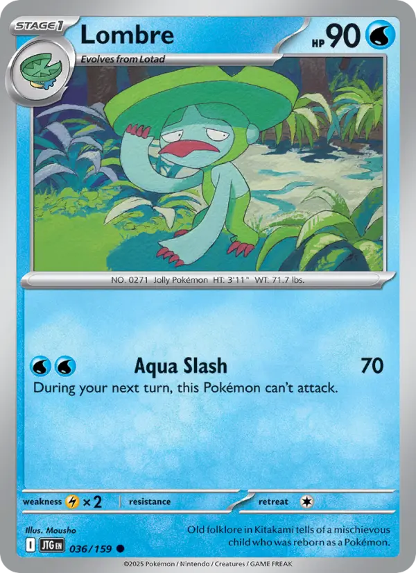 Lombre Common Pokemon card #036 from Journey Together