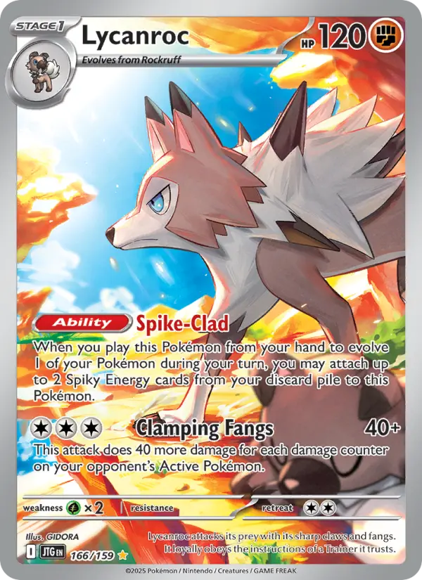 Lycanroc Illustration rare Pokemon card #166 from Journey Together
