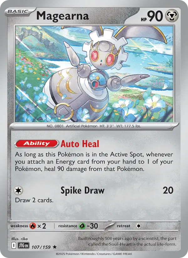 Magearna Rare Pokemon card #107 from Journey Together