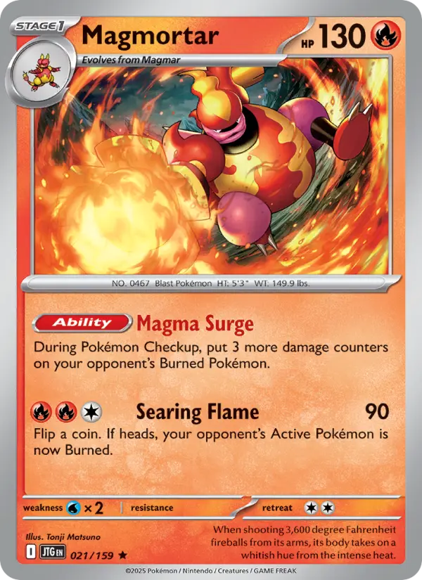 Magmortar Rare Pokemon card #021 from Journey Together