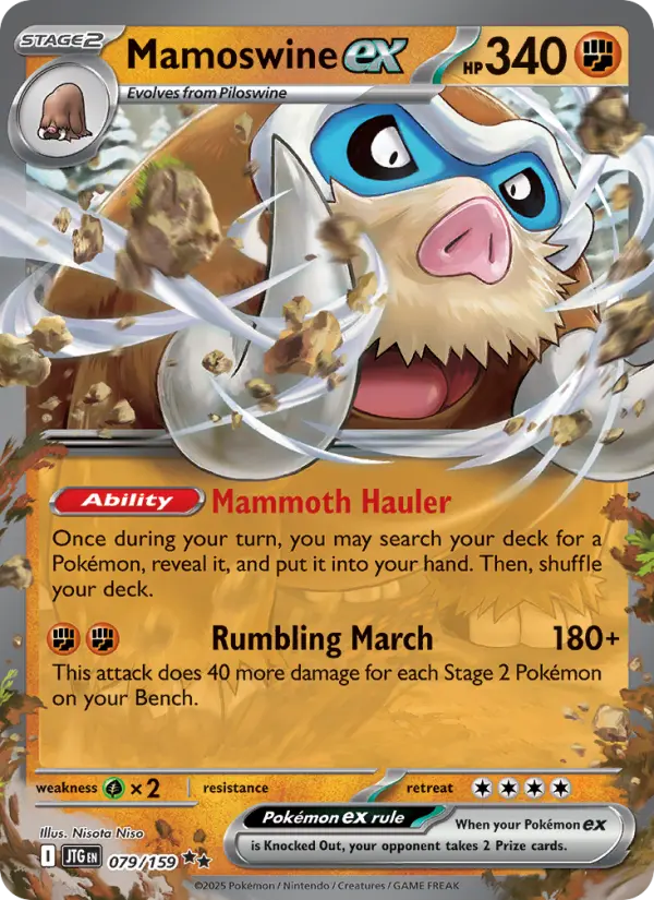 Mamoswine ex Double rare Pokemon card #079 from Journey Together