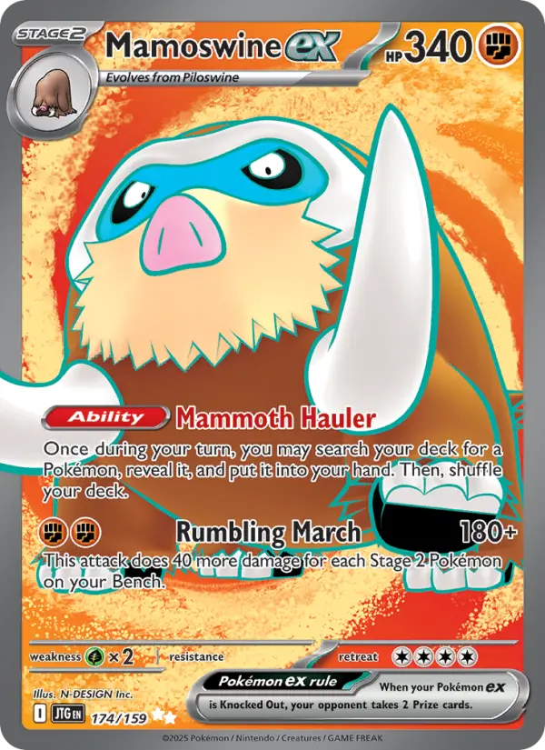 Mamoswine ex Ultra Rare Pokemon card #174 from Journey Together