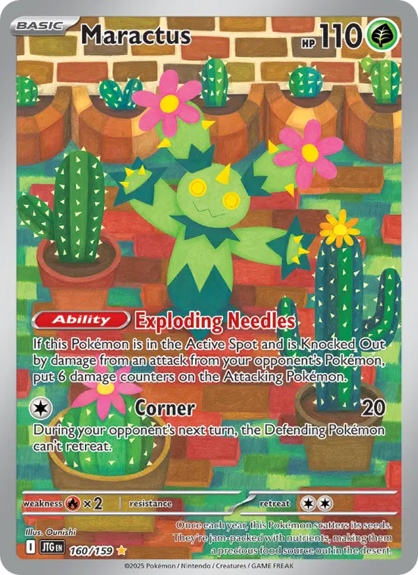 Maractus Illustration rare Pokemon card #160 from Journey Together