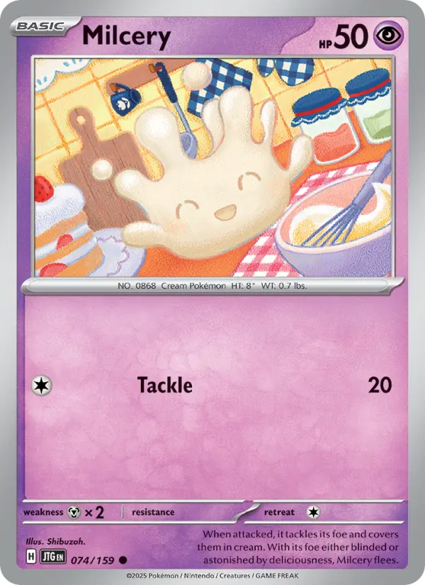 Milcery Common Pokemon card #074 from Journey Together