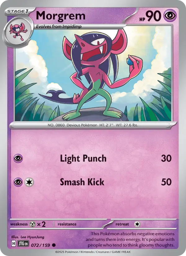 Morgrem Common Pokemon card #072 from Journey Together