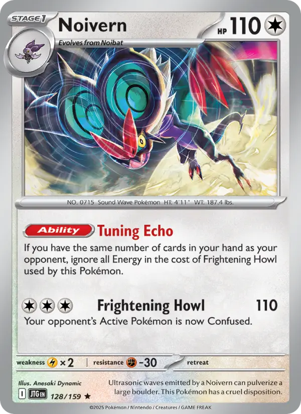 Noivern Rare Pokemon card #128 from Journey Together