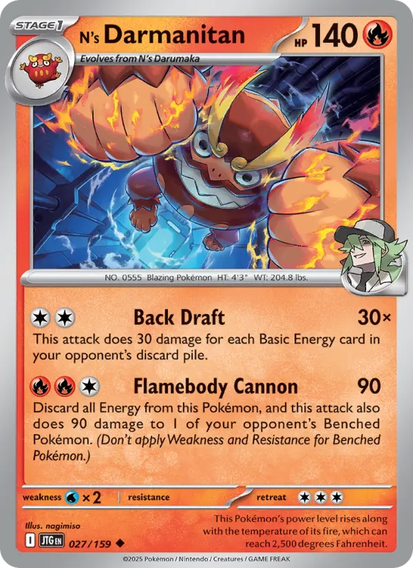 N's Darmanitan Uncommon Pokemon card #027 from Journey Together