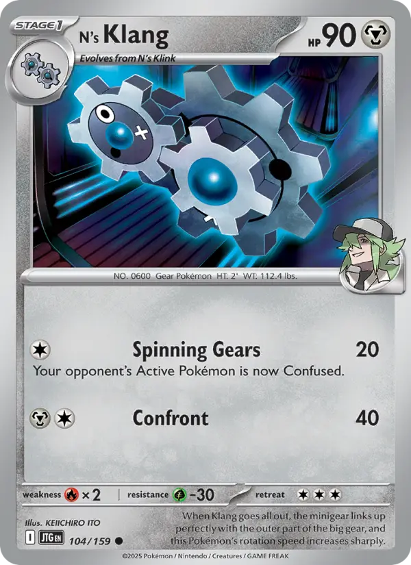 N's Klang Common Pokemon card #104 from Journey Together