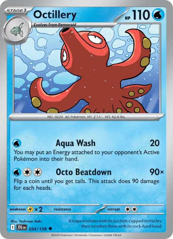 Octillery Uncommon Pokemon card #034 from Journey Together