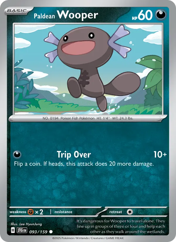Paldean Wooper Common Pokemon card #093 from Journey Together